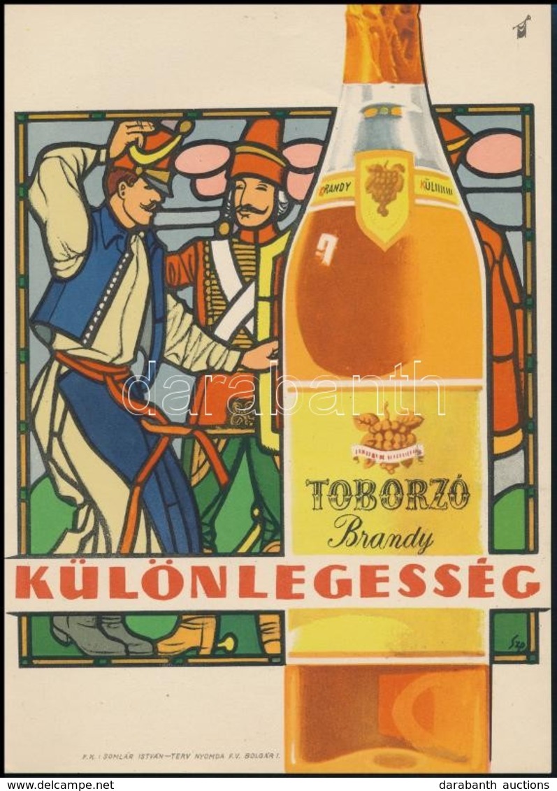 Cca 1970 Káldor László (1905-1963): Toborzó Brandy Különlegesség, Kisplakát, 22,5×16 Cm - Other & Unclassified