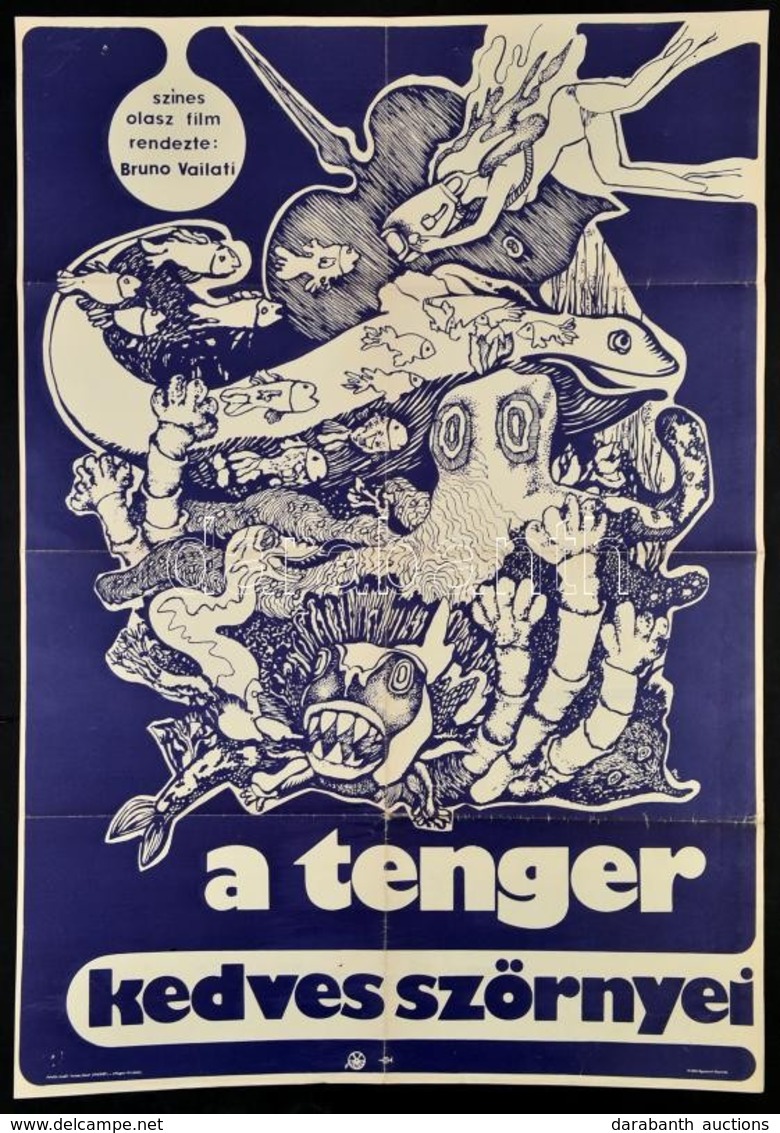 1979 Révész Antal (1931-) Wigner Judit (1923-): A Tenger Kedves Szörnyei, Olasz Film Plakát, Hajtásnyommal, 79x55,5 Cm - Other & Unclassified