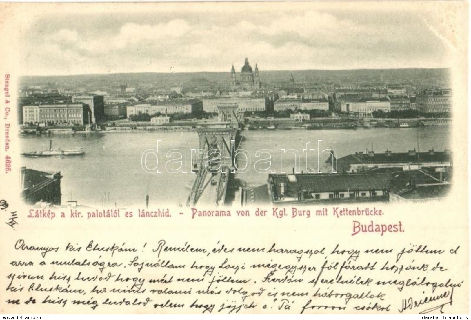 T2 1899 Budapest, Látkép A Királyi Palotától és A Lánchíd - Unclassified