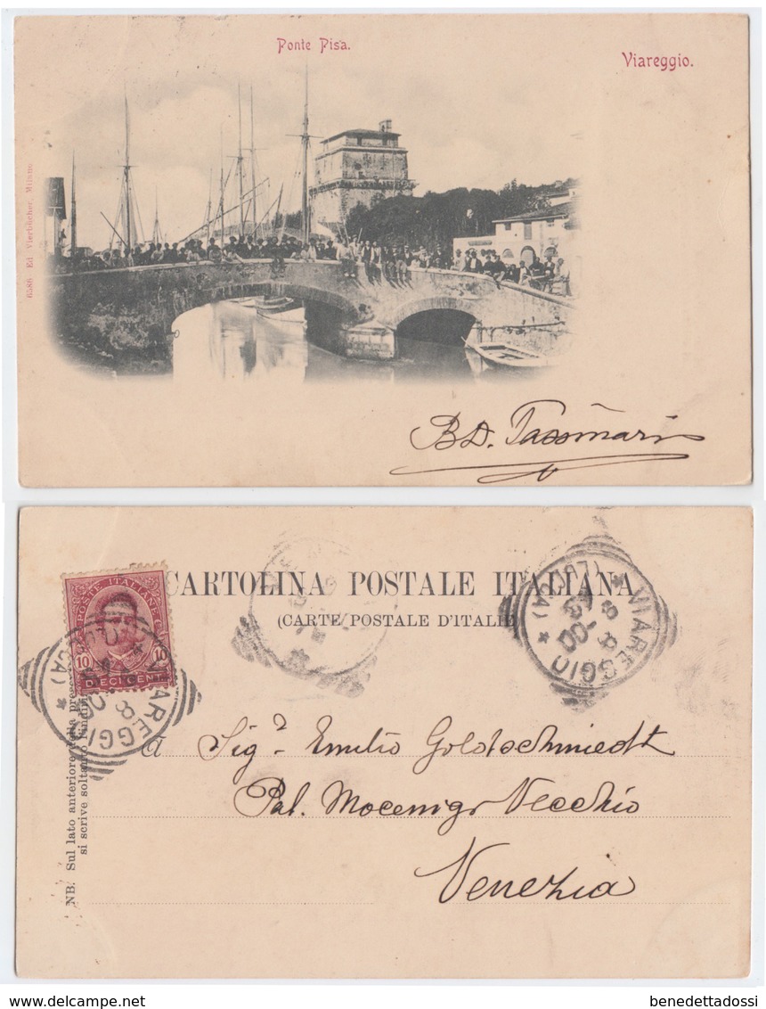 Viareggio - Ponte Pisa, Viaggiata 1900 - Viareggio