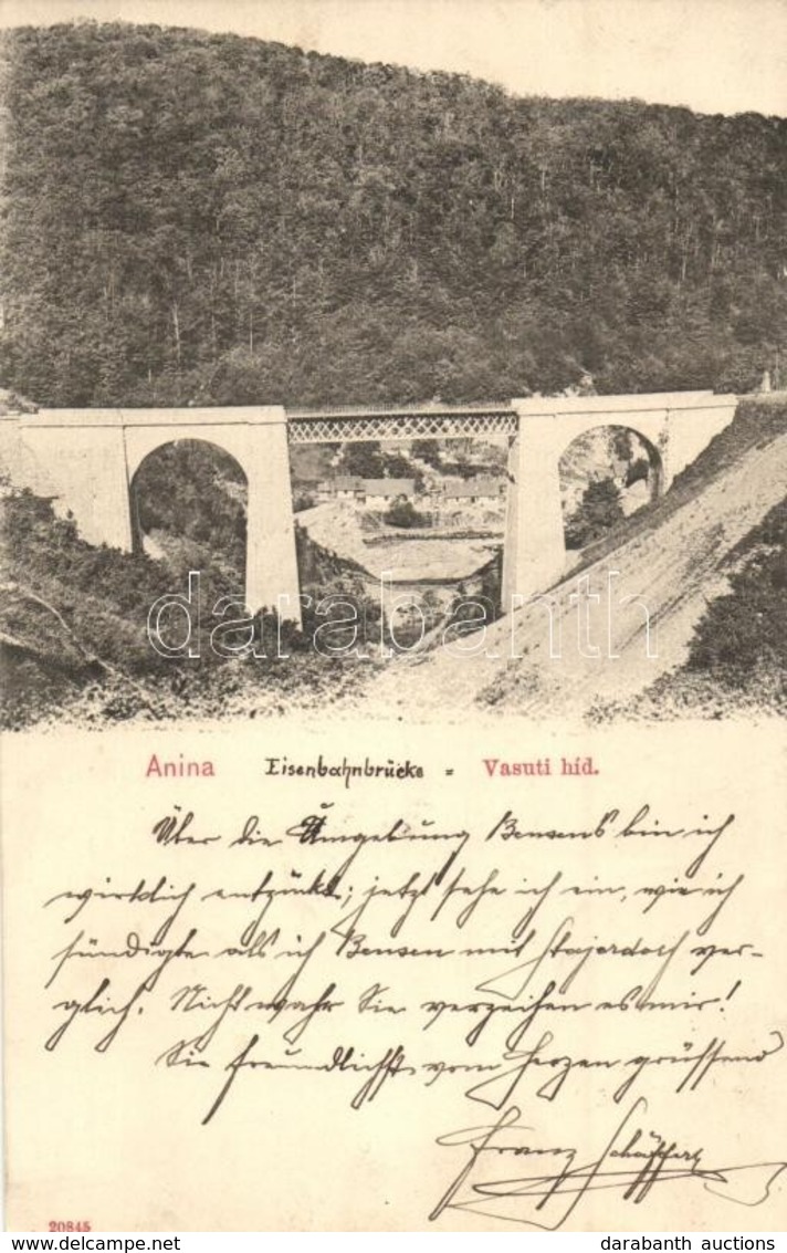 T2 Anina, Stájerlakanina, Steierdorf; Vasúti Híd, Hátoldalon Osztrák Portóval / Railway Bridge, Viaduct - Unclassified