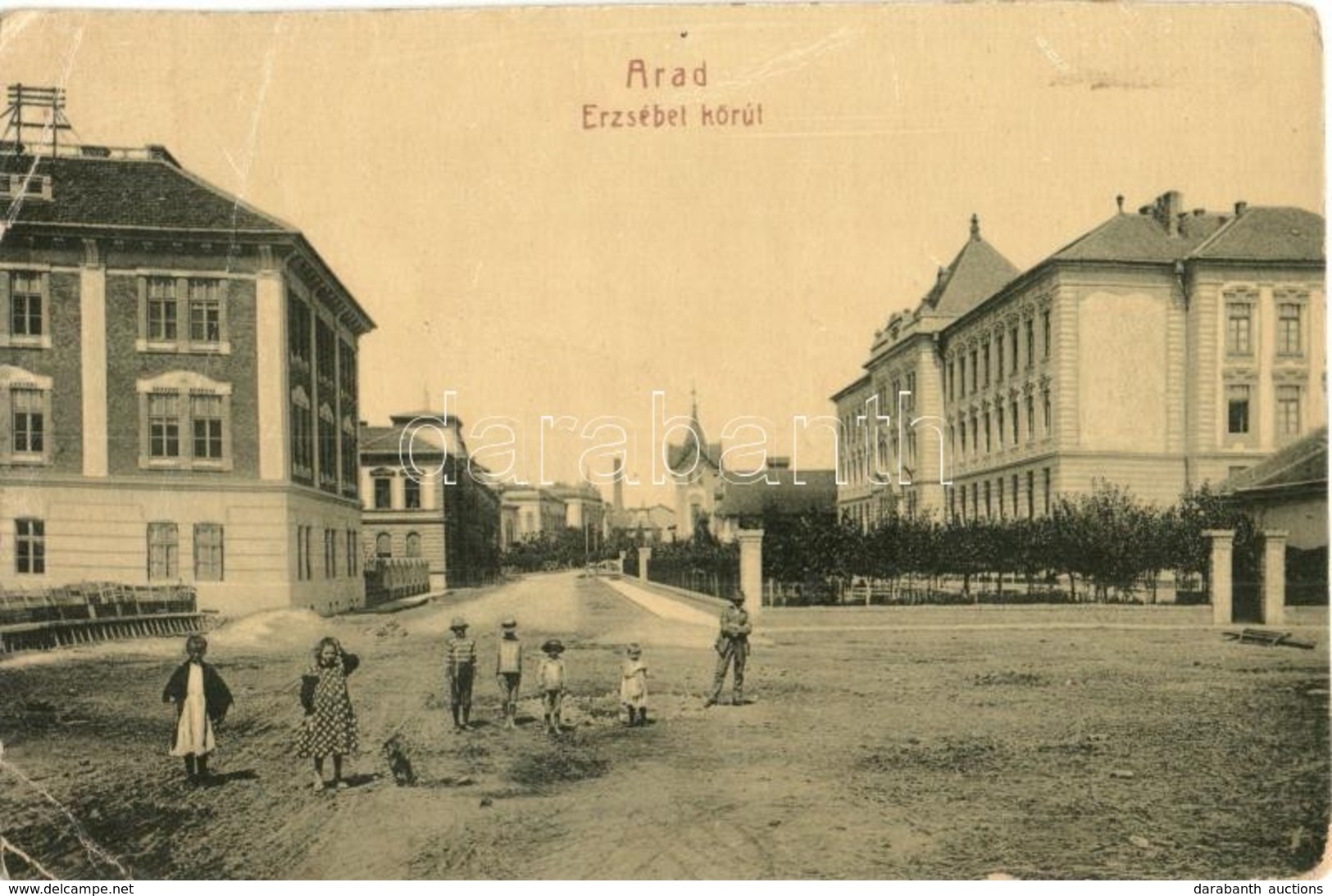 T3 Arad, Erzsébet Körút, Gyerekek. W. L. 927. / Street View, Children (fa) - Unclassified