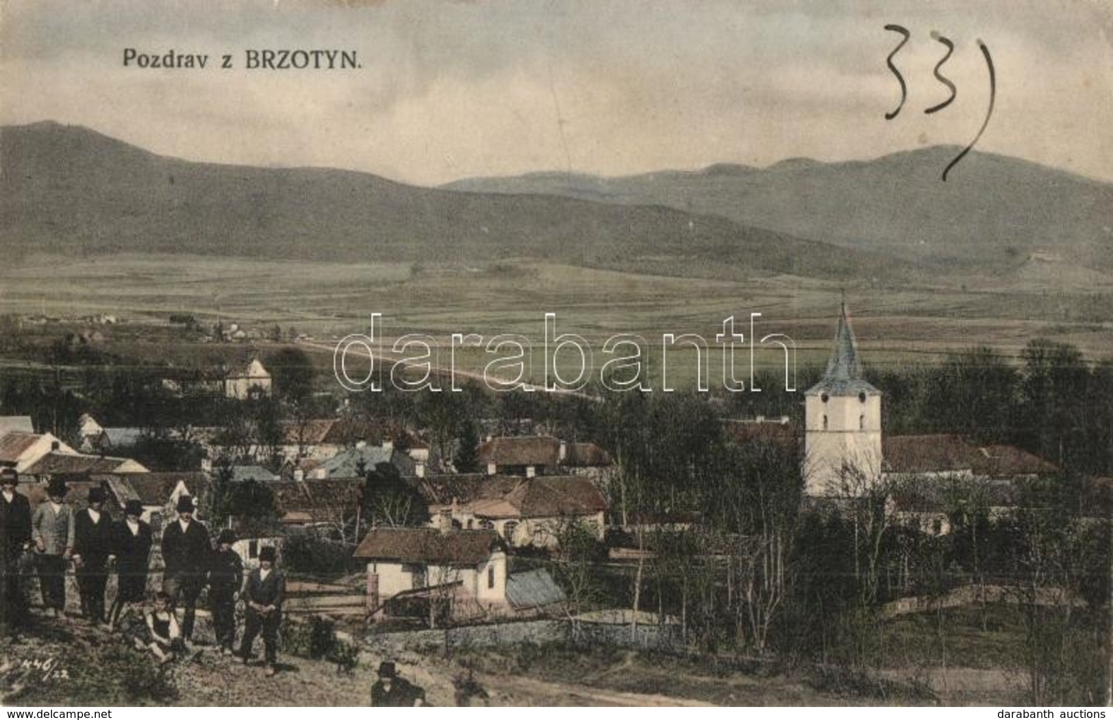 T2/T3 Berzéte, Brzotín; Látkép, Templom. Rusák M. Felvétele / General View, Church (EK) - Unclassified