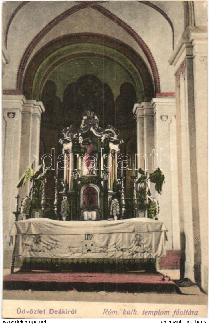 ** T2/T3 Deáki, Diakovce; Római Katolikus Templom Bels?, F?oltár / Catholic Church Interior, Main Altar (EK) - Unclassified