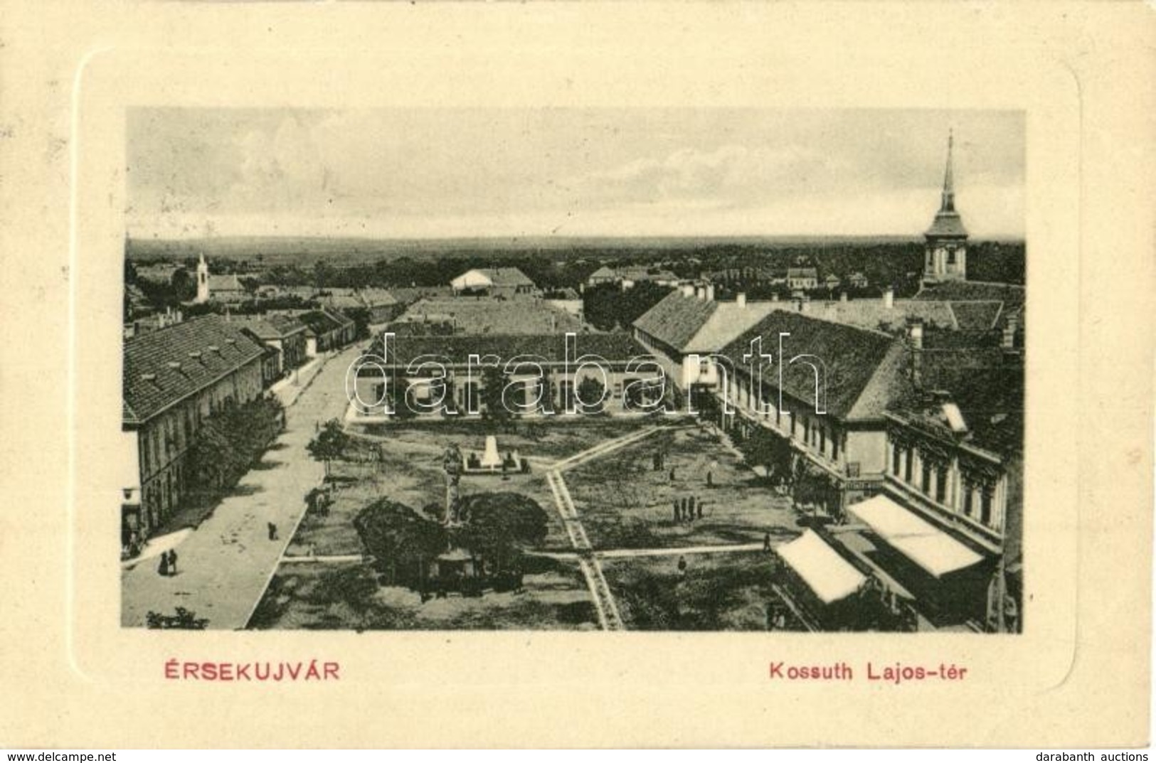 T2 Érsekújvár, Nové Zámky; Kossuth Lajos Tér, üzletek. W. L. Bp. 2698.  / Square, Shops - Unclassified