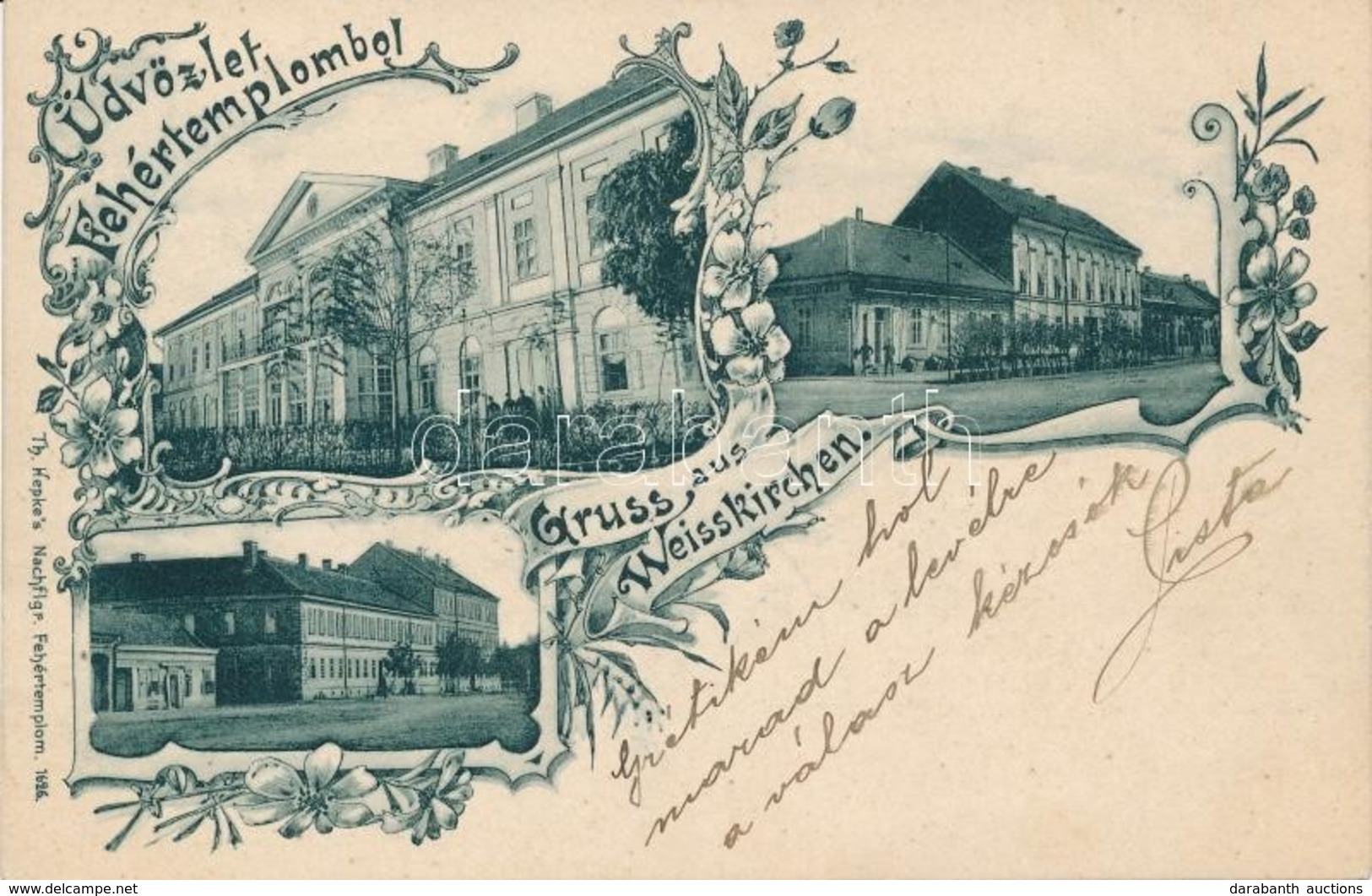 T2 1900 Fehértemplom, Ung. Weisskirchen, Bela Crkva; Tiszti Kaszinó, Iskolák / Officers' Casino, School. Th. Hepke Flora - Unclassified