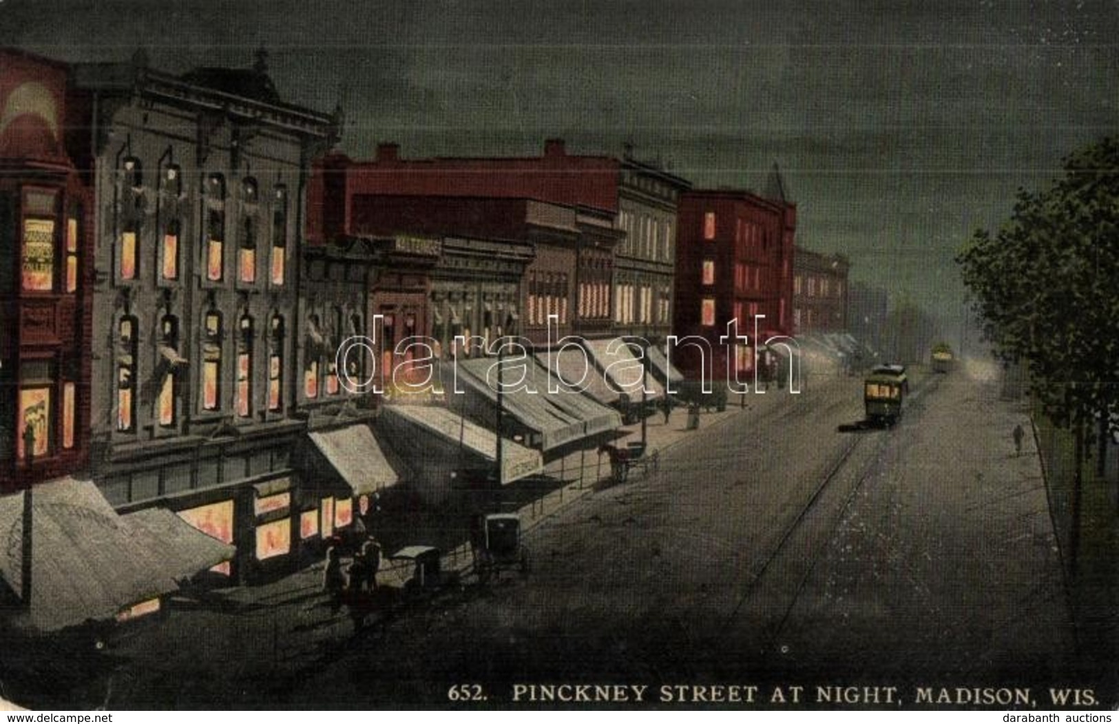 T2/T3 Madison (Wisconsin), Pinckney Street At Night, Shops, Trams - Unclassified
