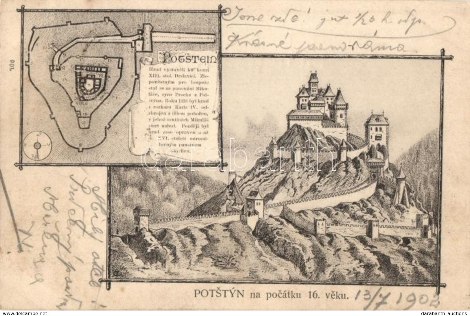 T2/T3 Potstejn, Potstyn,Pottenstein; Castle In The 16th Century - Unclassified