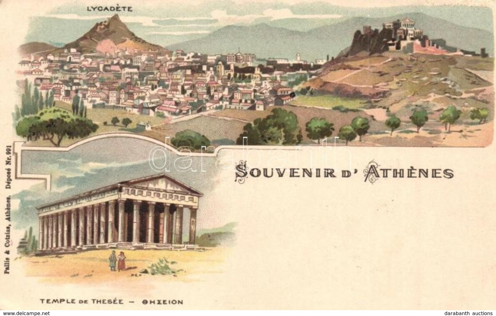 T2/T3 1899 Athens, Athína, Athenes; Lycadete, Temple De Thesée / Mount Lycabettus (Lykavittos), Temple Of Hephaestus (Th - Unclassified