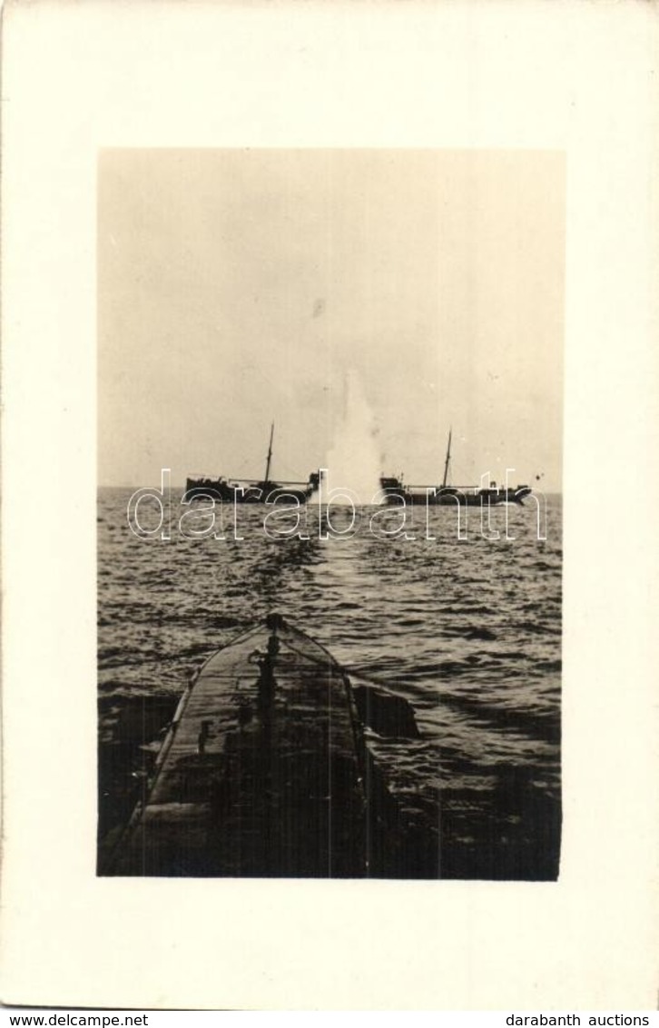 ** T2 Osztrák-magyar Torpedó Támadás / WWI Austro-Hungarian Navy K.u.K. Kriegsmarine Torpedo Attack. Photo - Unclassified