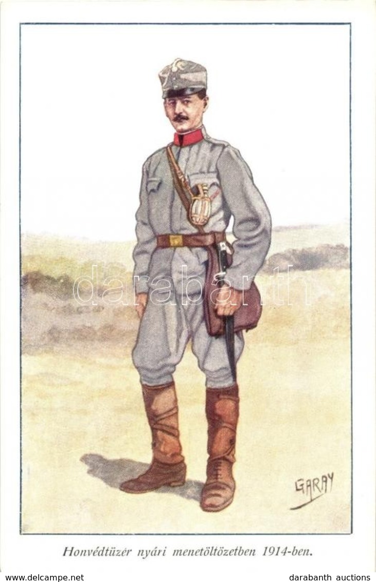 ** T2 Honvédtüzér Nyári Menetöltözetben 1914-ben. Honvédség Története 1868-1918 / Hungarian Military Officer S: Garay - Unclassified