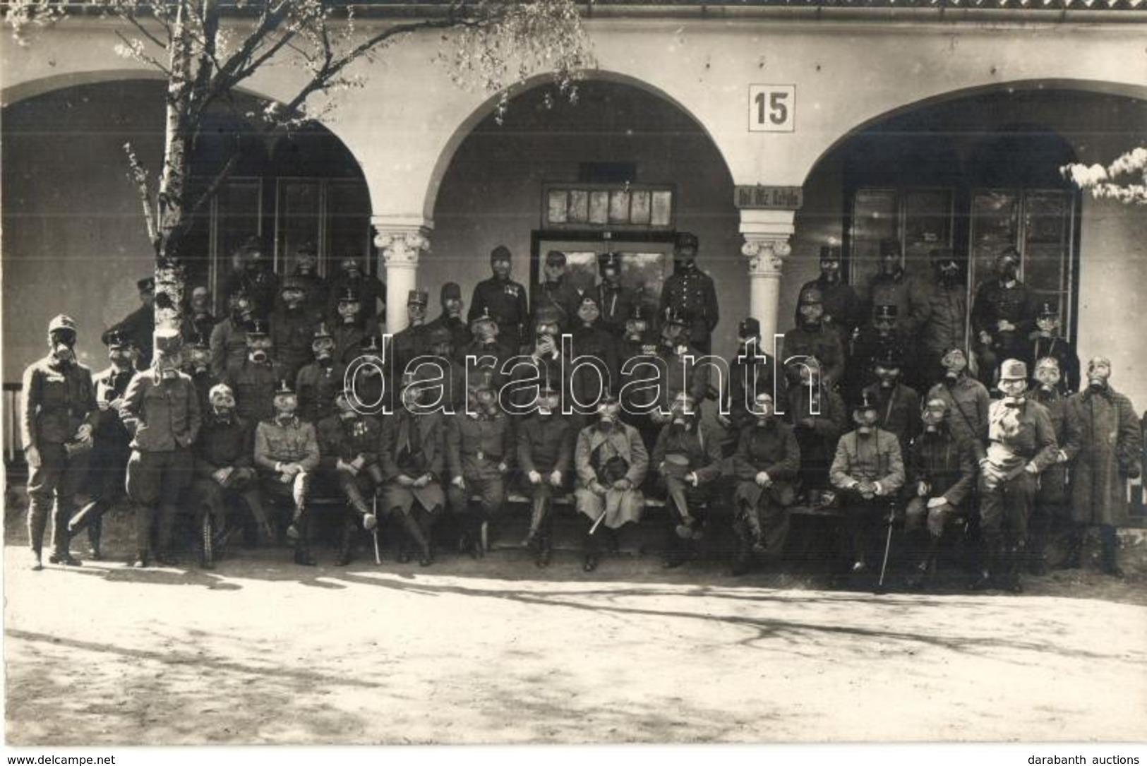 ** T1/T2 Els? Világháborús Osztrák-magyar Katonák Gázálarcban / WWI Austro-Hungarian K.u.K. Soldiers Wearing Gas Masks.  - Unclassified