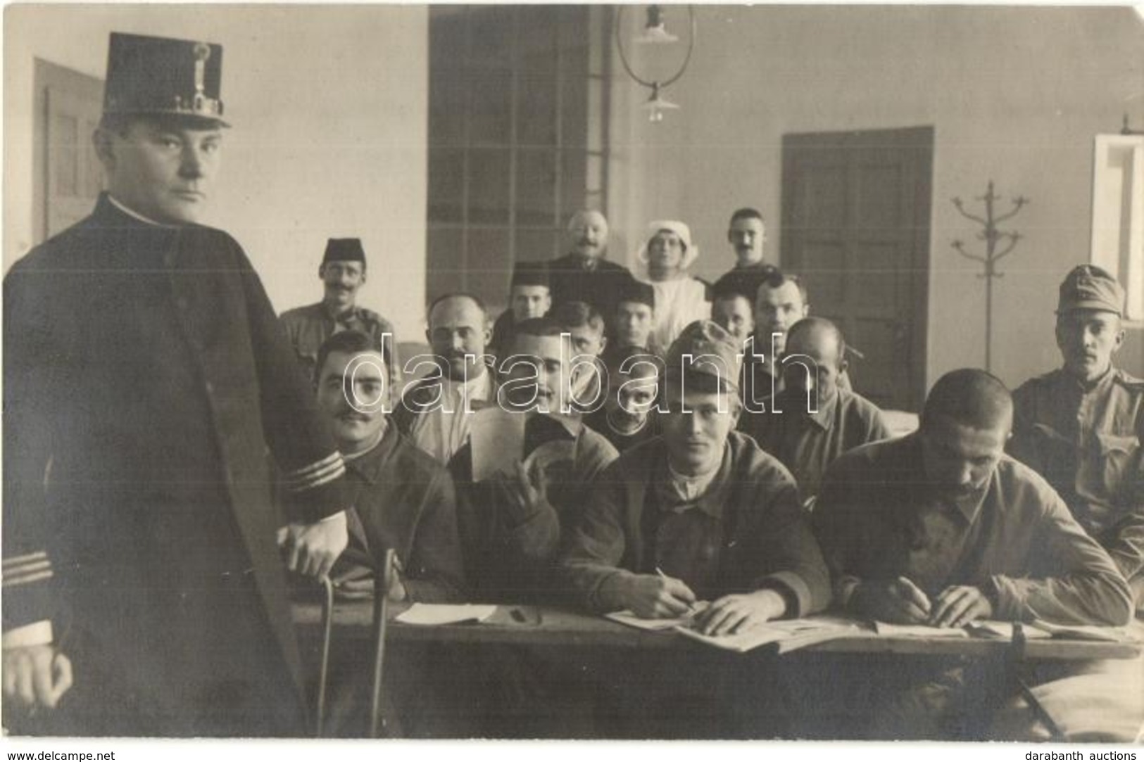 * T2/T3 Tábori Lelkész Osztrák-magyar Katonákat Oktat / WWI Camp Clergyman Teaching Austro-Hungarian K.u.K. Soldiers. Kö - Unclassified