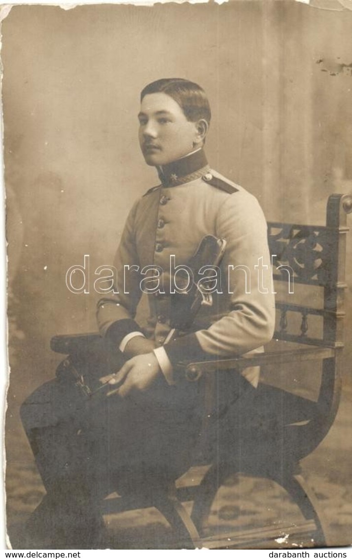 * 1909 Osztrák-magyar Katona / Austro-Hungarian K.u.K. Soldier. Photo (vágott / Cut) - Unclassified