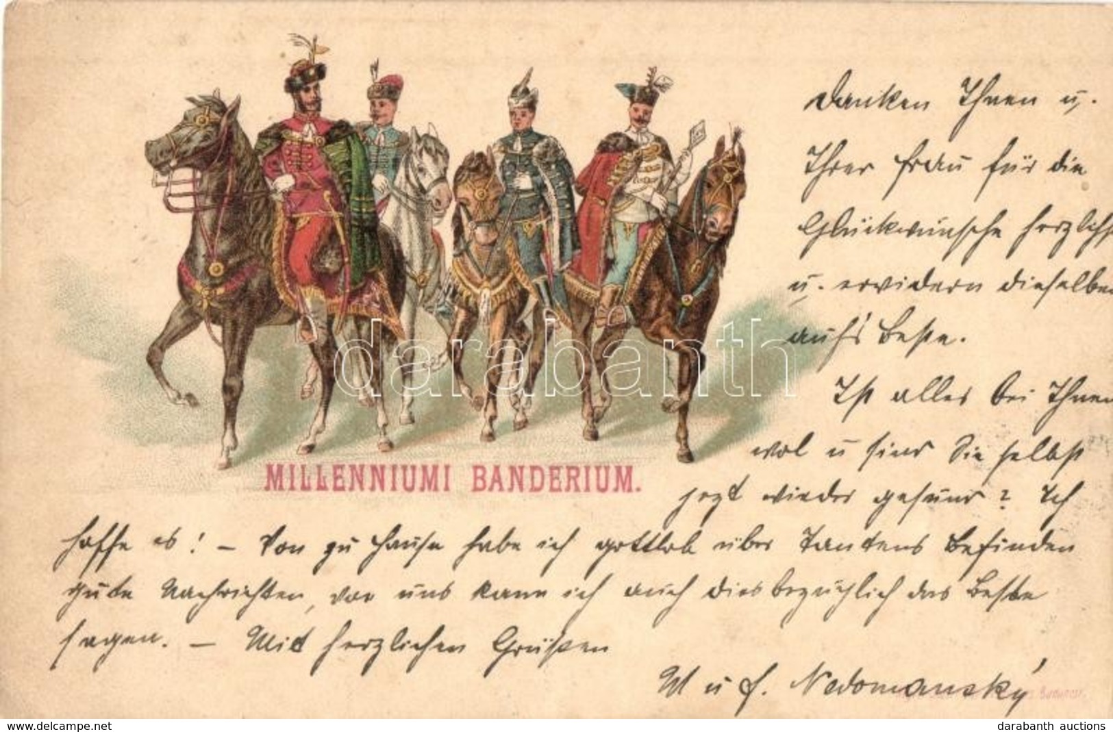 T2/T3 Milleniumi Banderium. Rigler József Ede Kiadása / Hungarian Cavalrymen Uniform, Litho - Unclassified