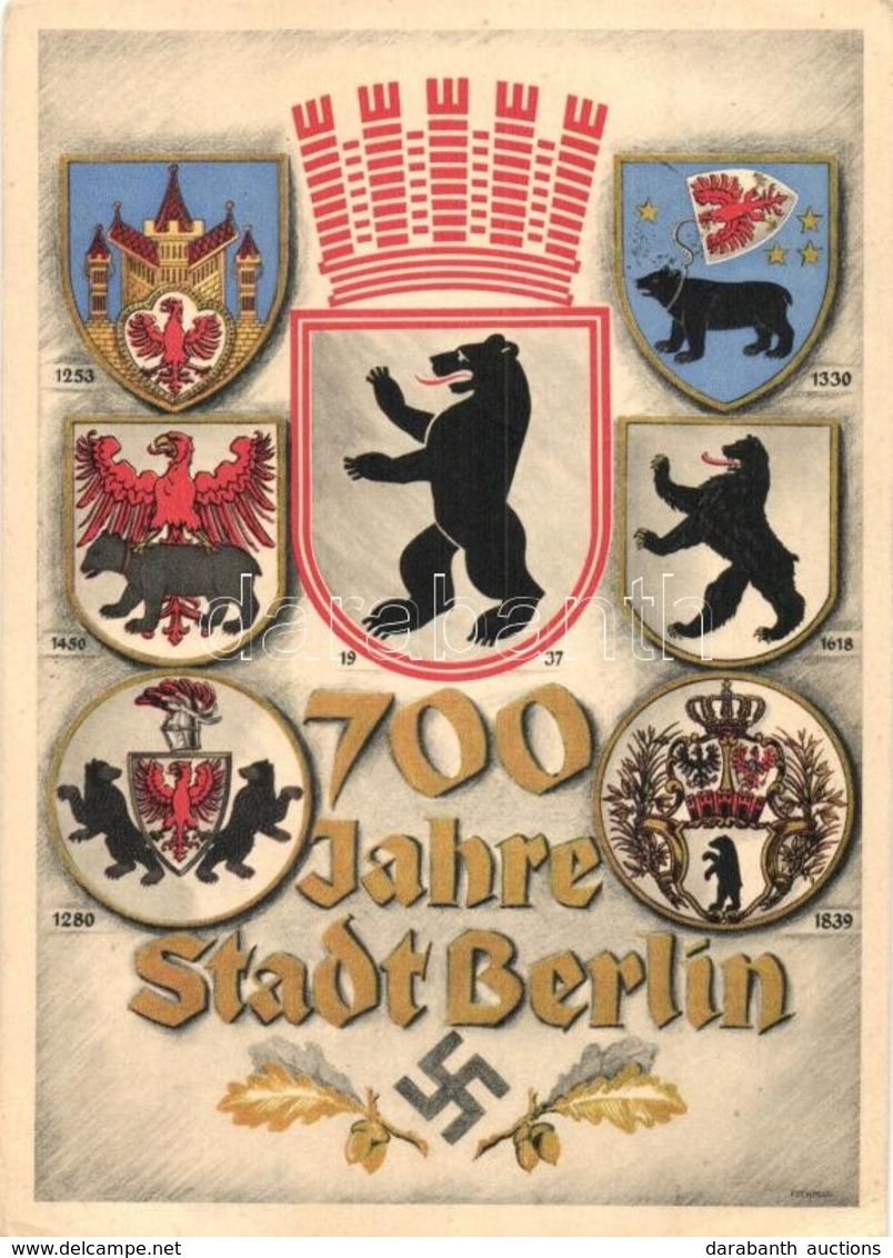 * T2/T3 1237-1937 700 Jahre Stadt Berlin / Berlin's 700th Anniversary, NSDAP German Nazi Party Propaganda, Coat Of Arms, - Unclassified