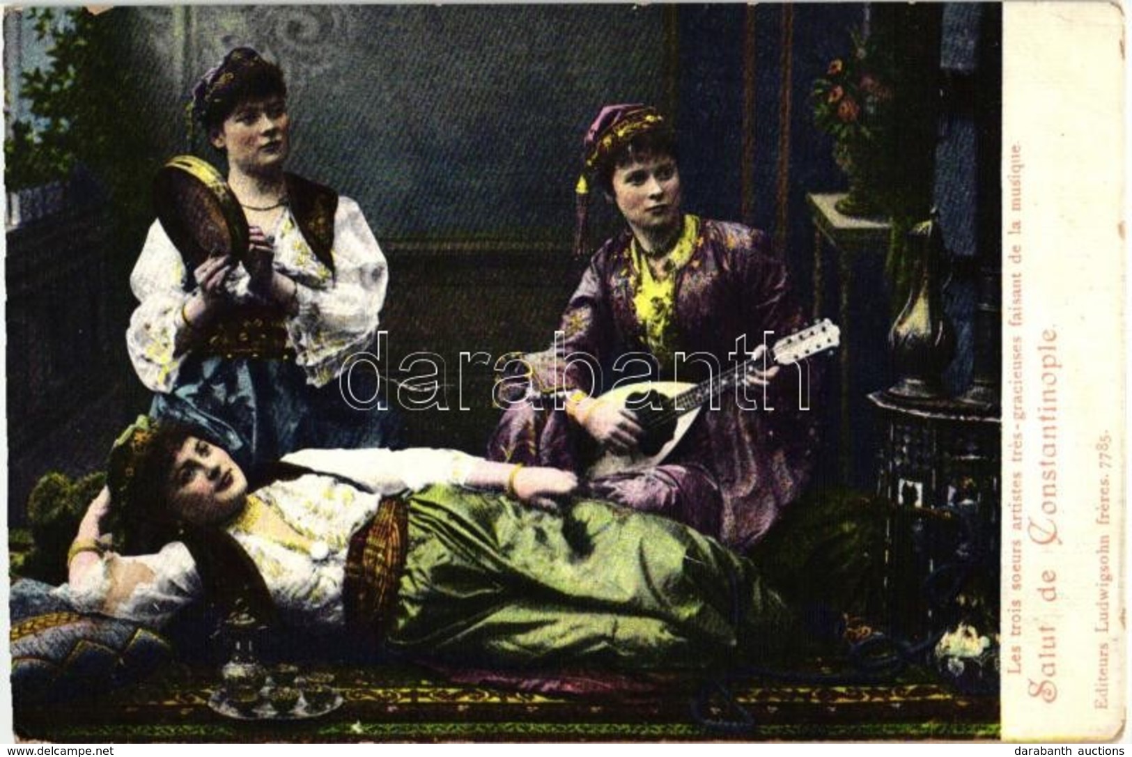 * T2/T3 Constantinople, Les Trois Soeurs Artistes Trés-gracieuses Faisant De La Musique / The Three Sisters, Graceful Ar - Unclassified