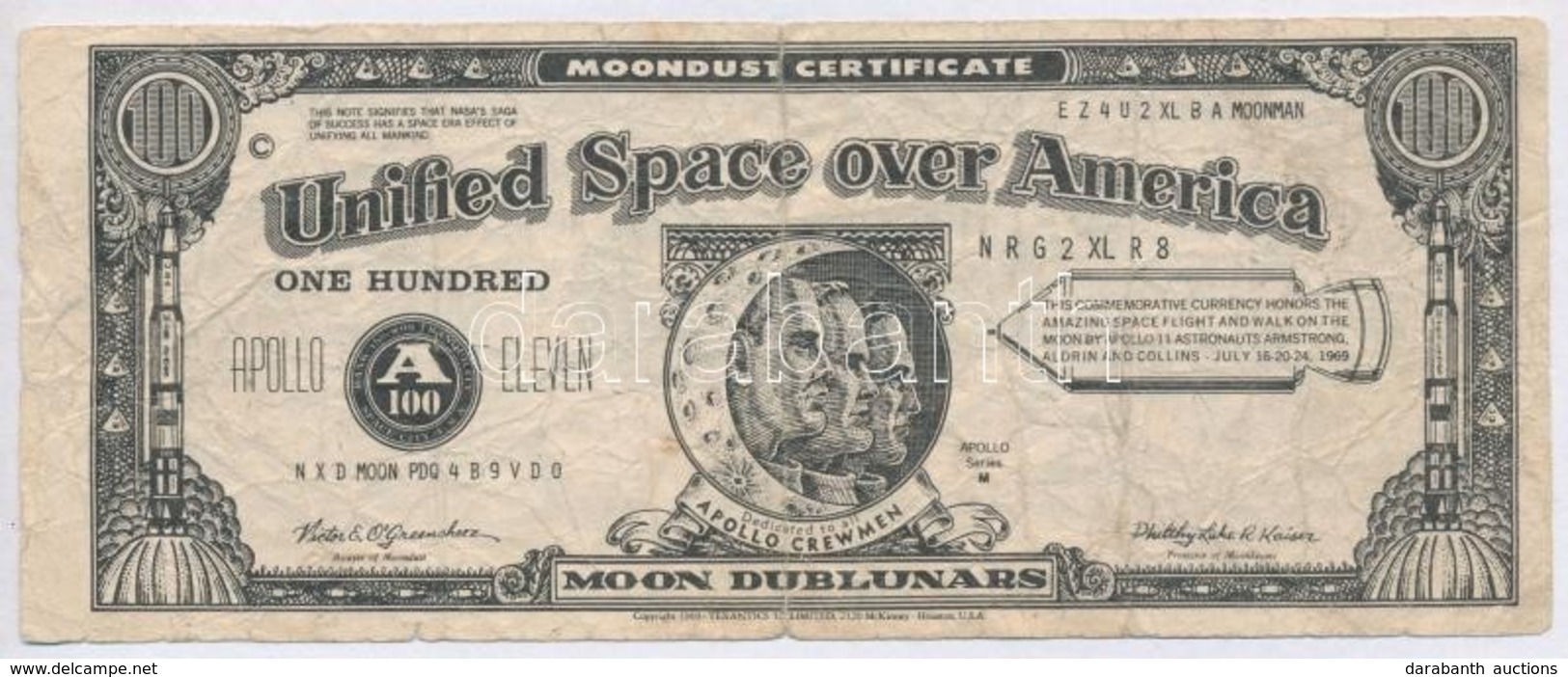 Amerikai Egyesült Államok 1969. 'Hold Pénz' Ajándék Bankjegy Az Apollo 11 Emlékére T:III,III-
USA 1969. 'Moon Money' Sou - Unclassified
