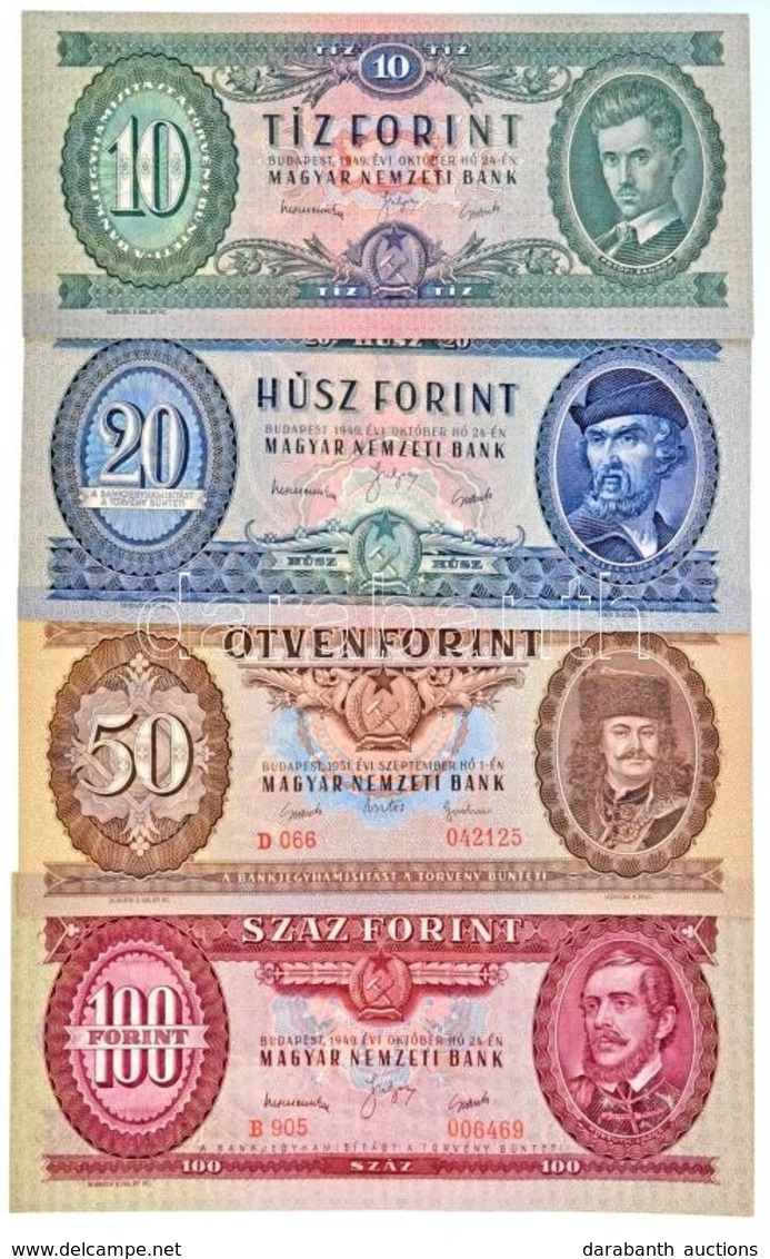 1949. 10Ft + 20Ft + 100Ft + 1951. 50Ft T:I
Hungary 1949. 10 Forint + 20 Forint + 100 Forint + 1951. 50 Forint C:UNC
Adam - Unclassified