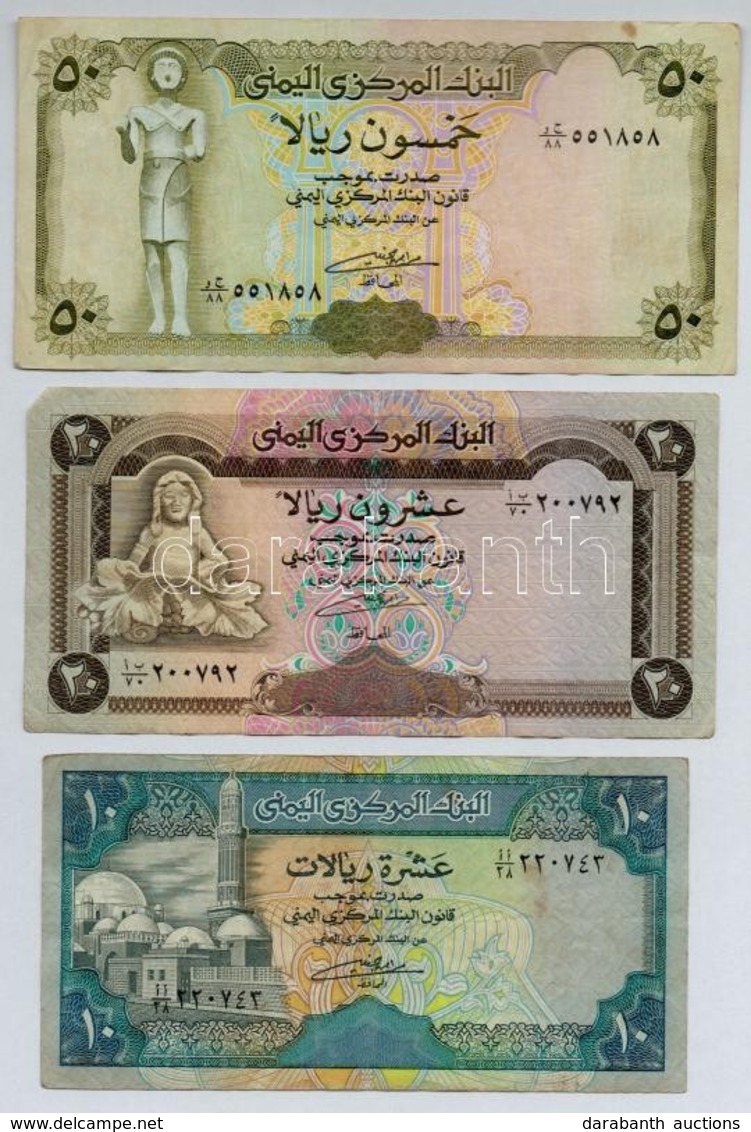 Jemen / Arab Köztársaság 1990. 10R + 1995. 20R + ~1993. 50R T:III
Yemen / Arab Republic 1990. 10 Rials + 1995. 20 Rials  - Unclassified