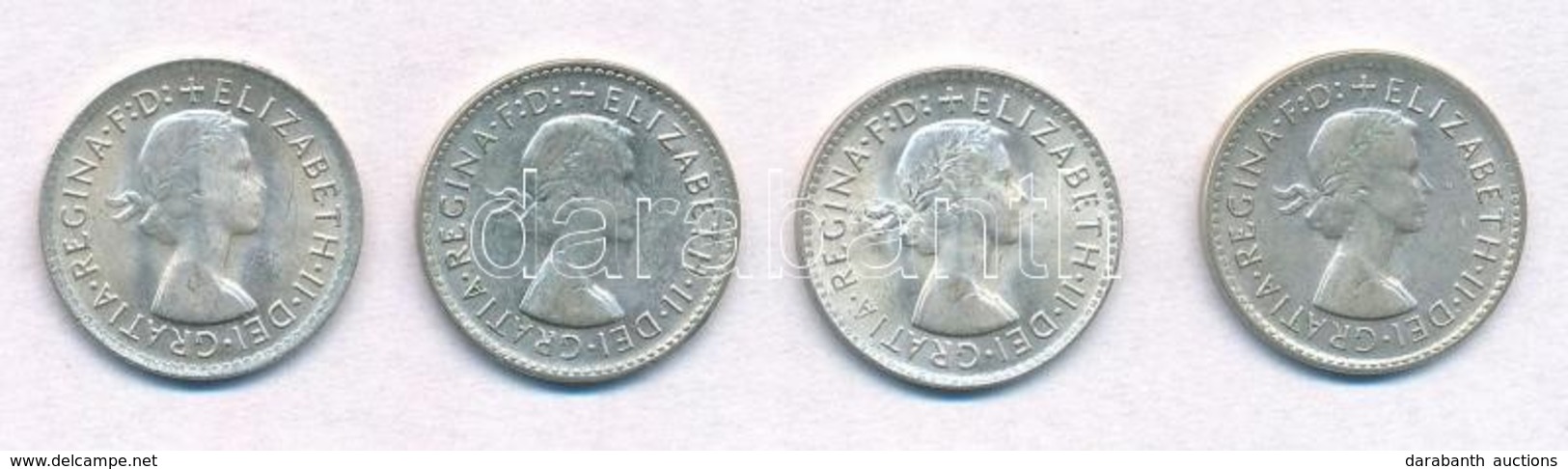 Ausztrália 1961-1964. 3p Ag (4xklf) T:2
Australia 1961-1964. 3 Pence Ag (4xdiff) C:xF - Zonder Classificatie