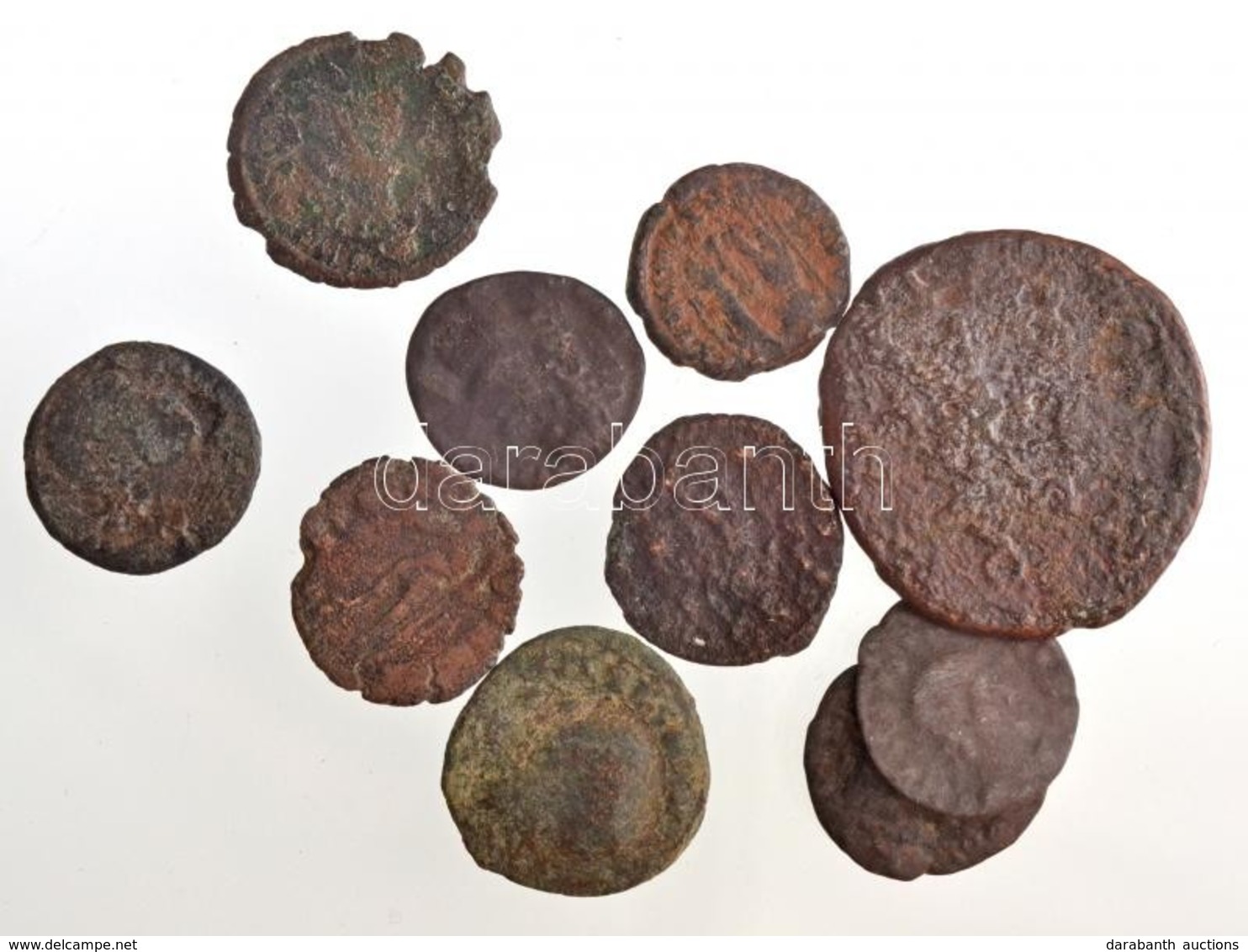 10db-os Vegyes Római Rézpénz Tétel T:3,3-
10pcs Of Various Roman Copper Coins C:F,VG - Unclassified