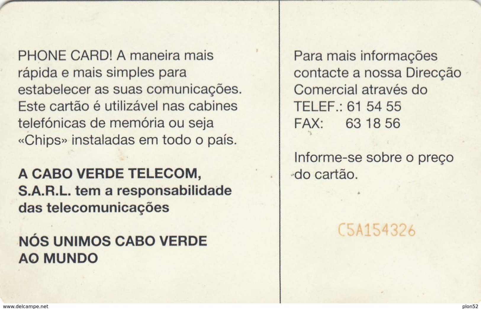 11989 - SCHEDA TELEFONICA - CAPO VERDE - USATA - Capo Verde