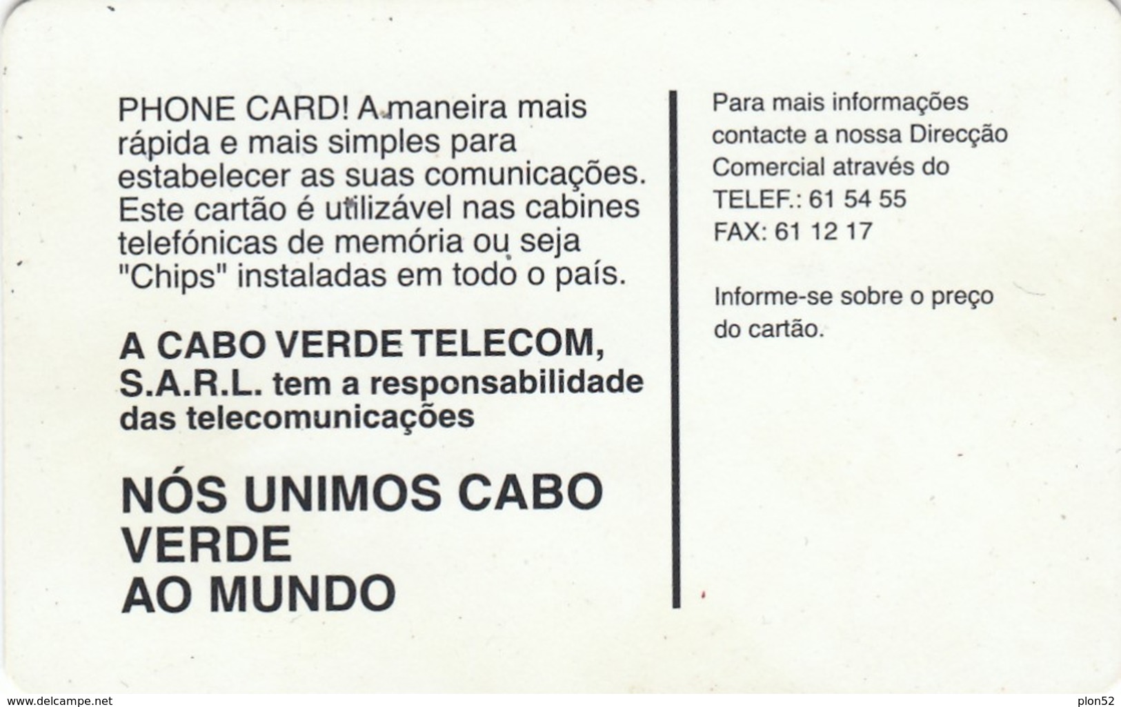 11990 - SCHEDA TELEFONICA - CAPO VERDE - USATA - Capo Verde