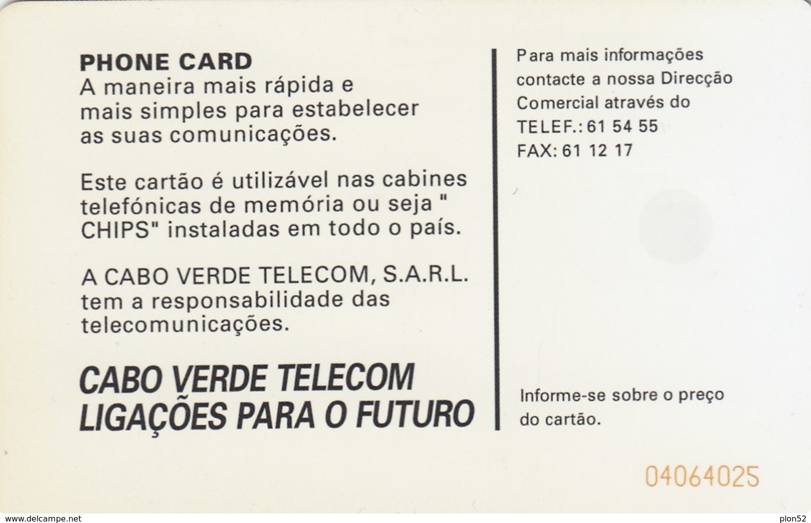 11991 - SCHEDA TELEFONICA - CAPO VERDE - USATA - Cap Vert