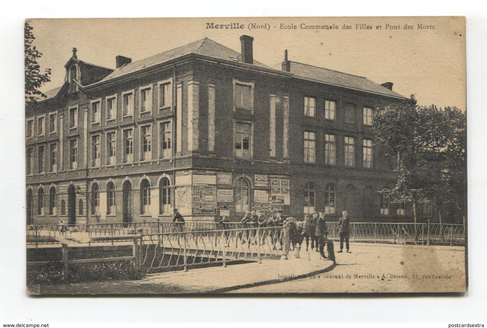 Merville (Nord) - École Communale Des Filles Et Pont Des Morts, Animation - Merville