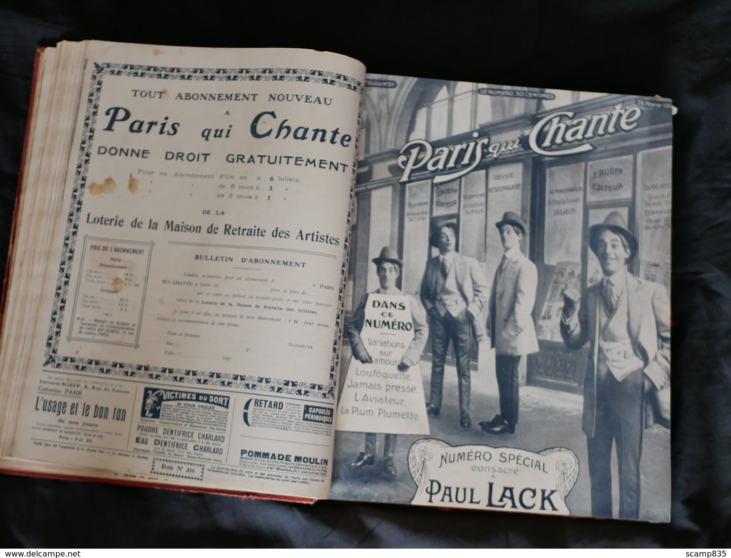 Paris qui chante . année 1909 reliée.