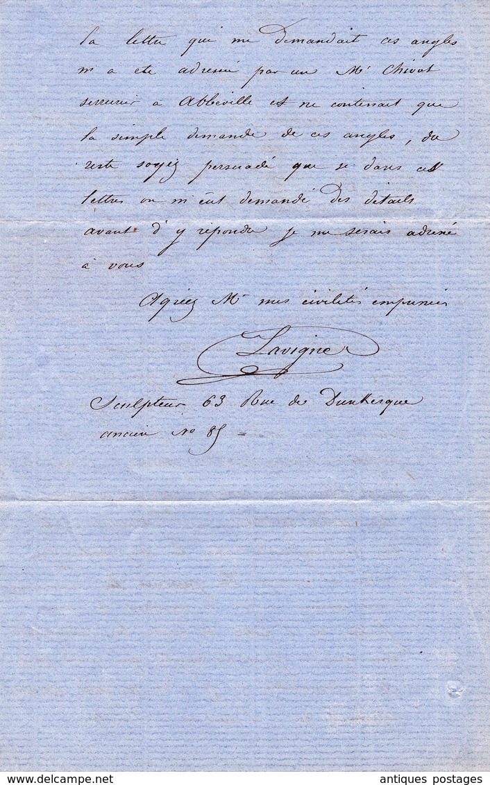 Lettre 1862 avec Correspondance Paire Napoléon III 10c Type II Paris pour Eu Saine Maritime Lavigne Sculpteur