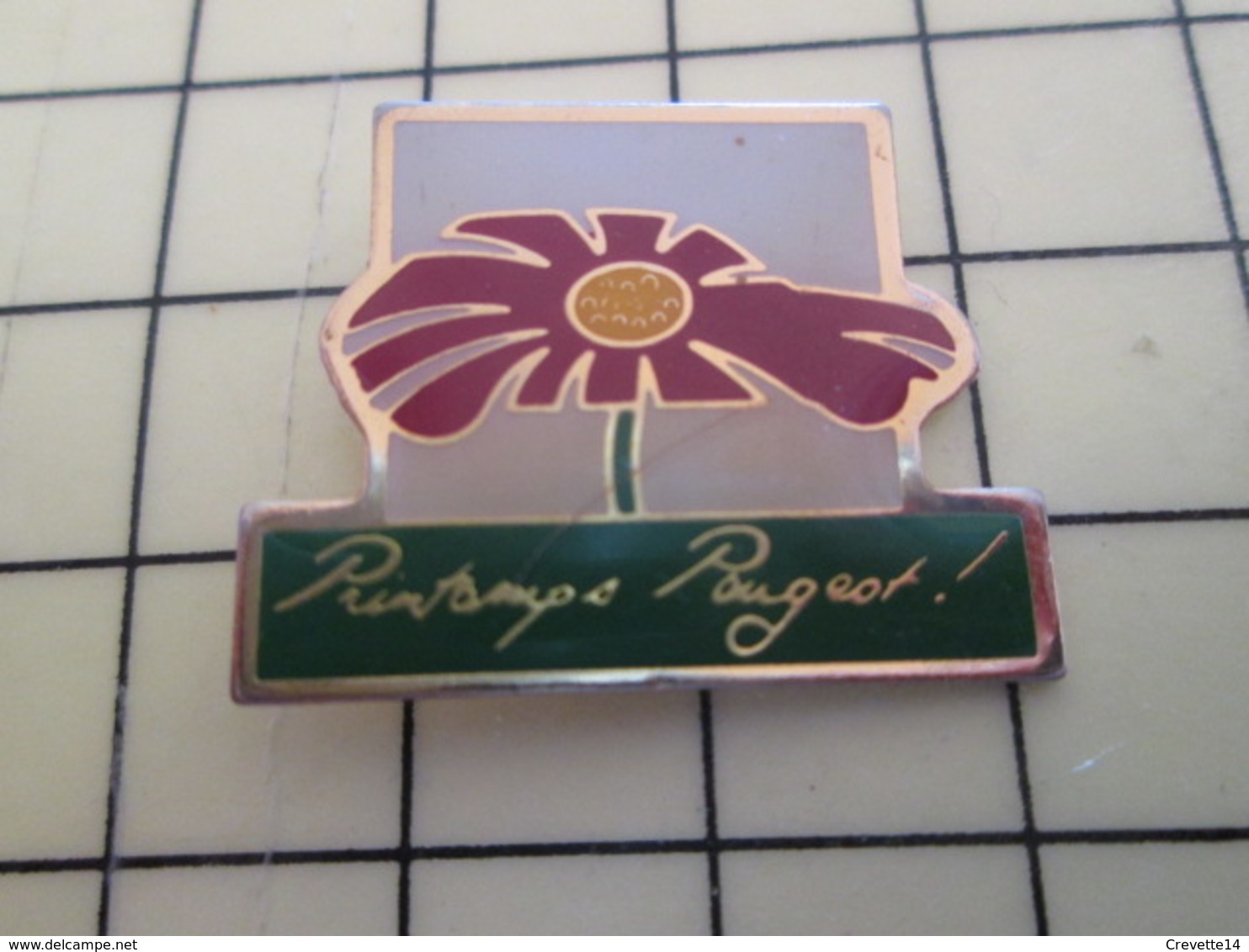 Pin1515c Pin's Pins / Beau Et Rare / THEME : AUTOMOBILES / PRINTEMPS PEUGEOT FLEUR ROUGE - Peugeot