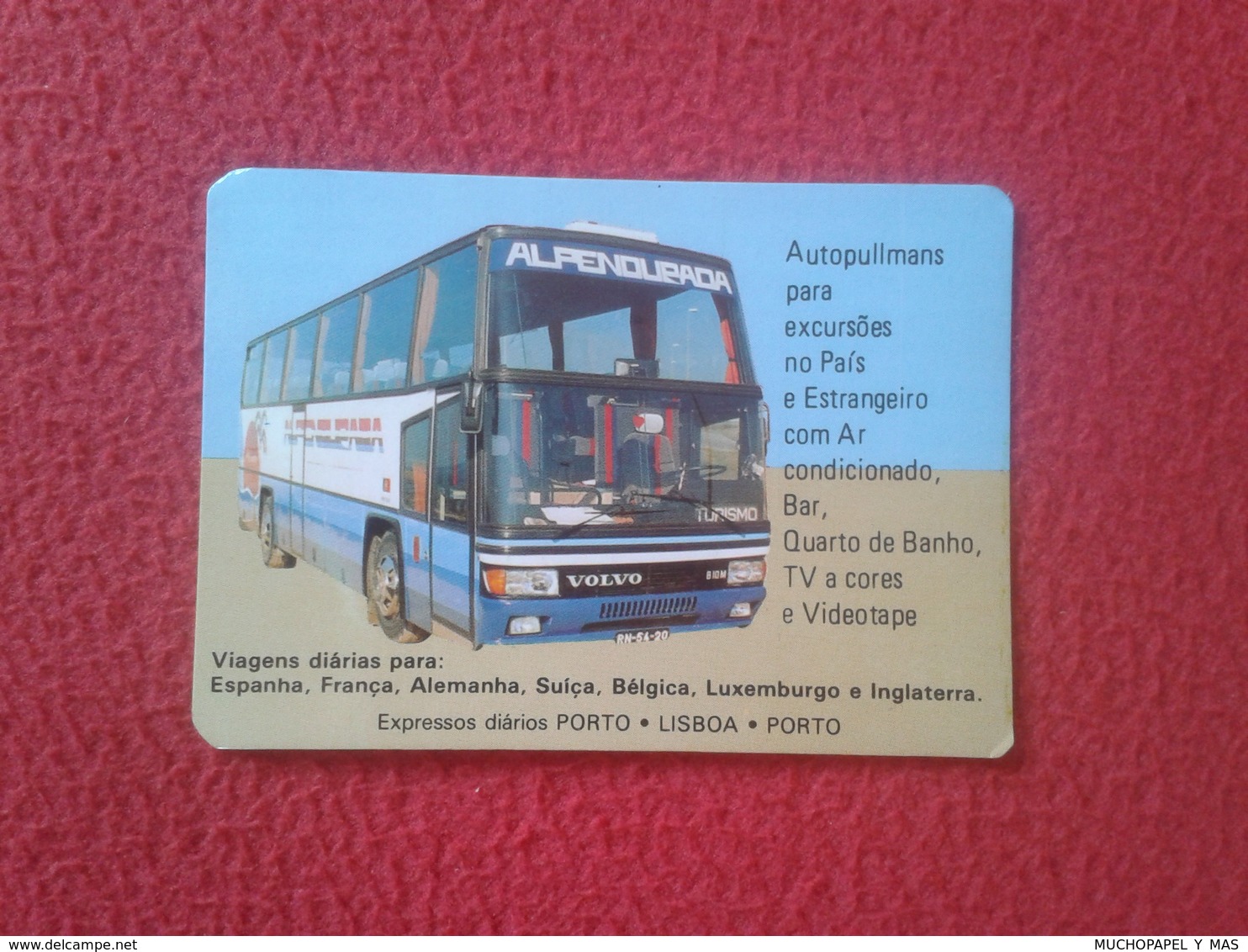 ANTIGUO CALENDARIO DE BOLSILLO DE MANO PORTUGAL PORTUGUESE CALENDAR 1987 AUTO VIAÇAO ALPENDURADA AUTOBUSES BUS VER FOTOS - Tamaño Pequeño : 1981-90