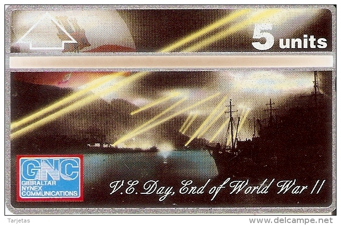 Nº 36 TARJETA DE GIBRALTAR DE DAY END OF WORLD WAR II NUEVA-MINT - Gibraltar