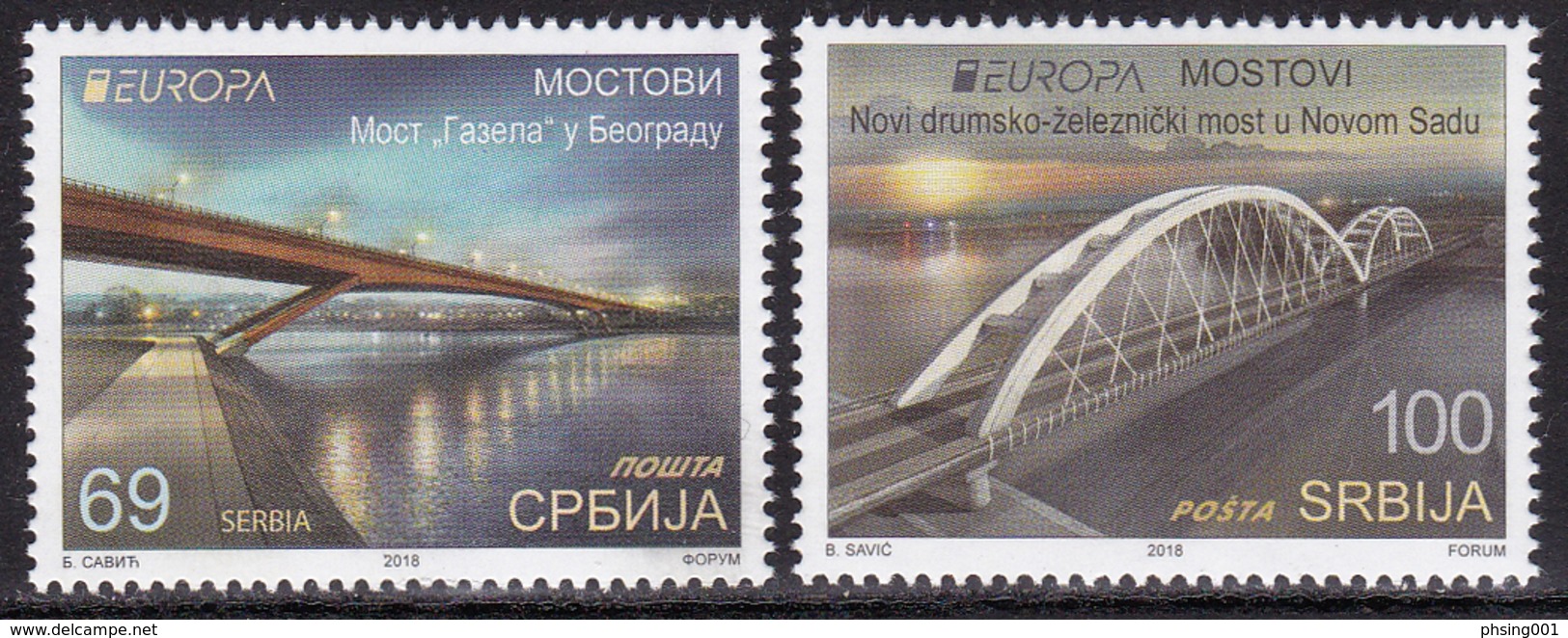 Serbia 2018 Europa CEPT Bridges Architecture Bruecken Ponts Set MNH - 2018