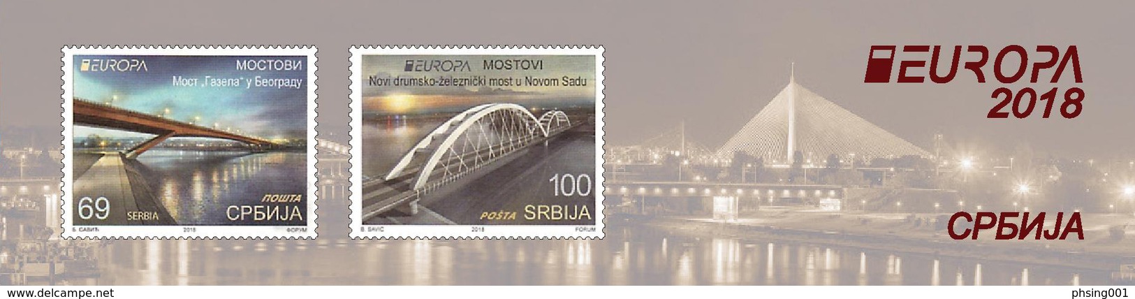 Serbia 2018 Europa CEPT Bridges Architecture Bruecken Ponts Booklet A With 3 Sets MNH - 2018