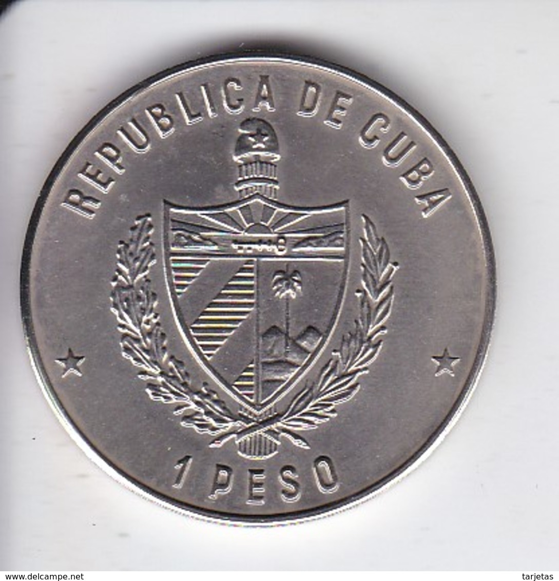 MONEDA DE CUBA DE 1 PESO DEL AÑO 1985 DE UNA IGUANA (COIN) SIN CIRCULAR-UNCIRCULATED - Cuba