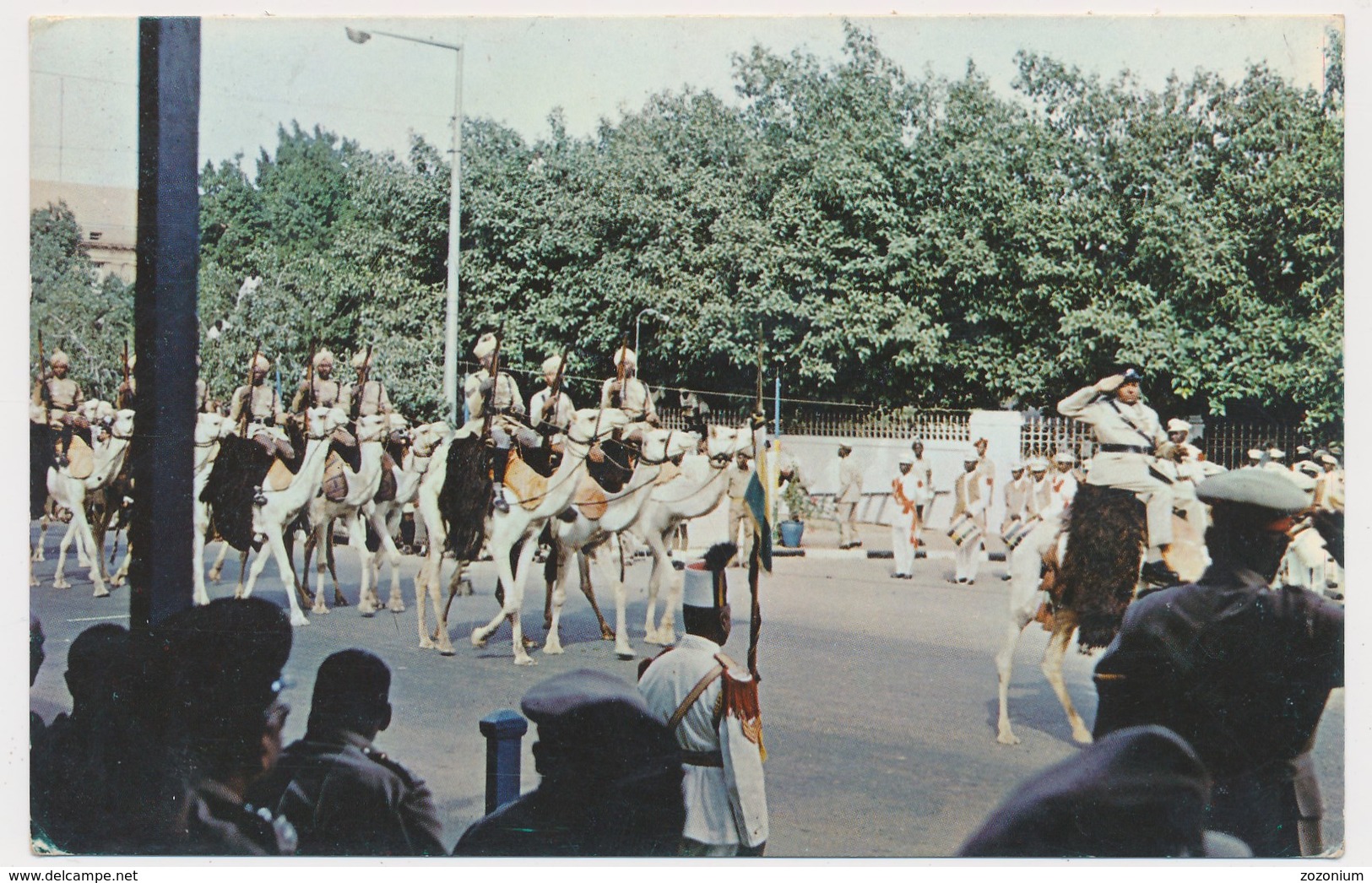 KHARTOUM SUDAN, Camel Riders Mounted Police, Old Postcard - Sudan