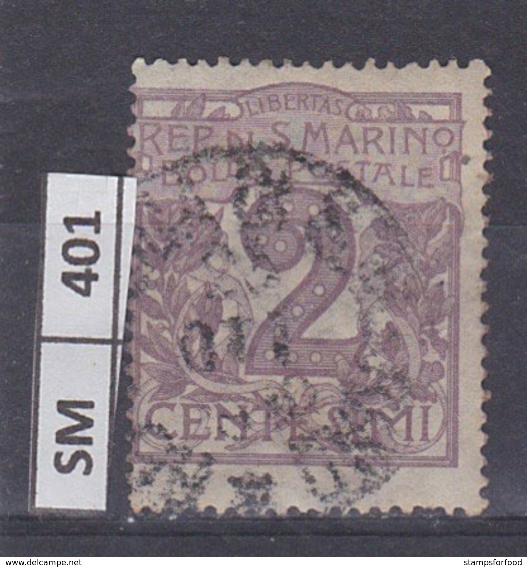 SAN MARINO   1903	Cifra, 2 Cent, Usato - Oblitérés