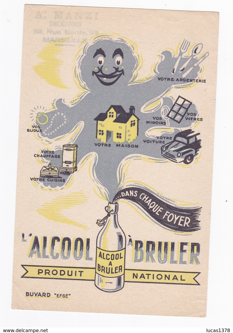 ALCOOL A BRULER / PRODUIT NATIONAL / MARSEILLE DROGUERIE MANZI / BD NATIONAL - Wash & Clean