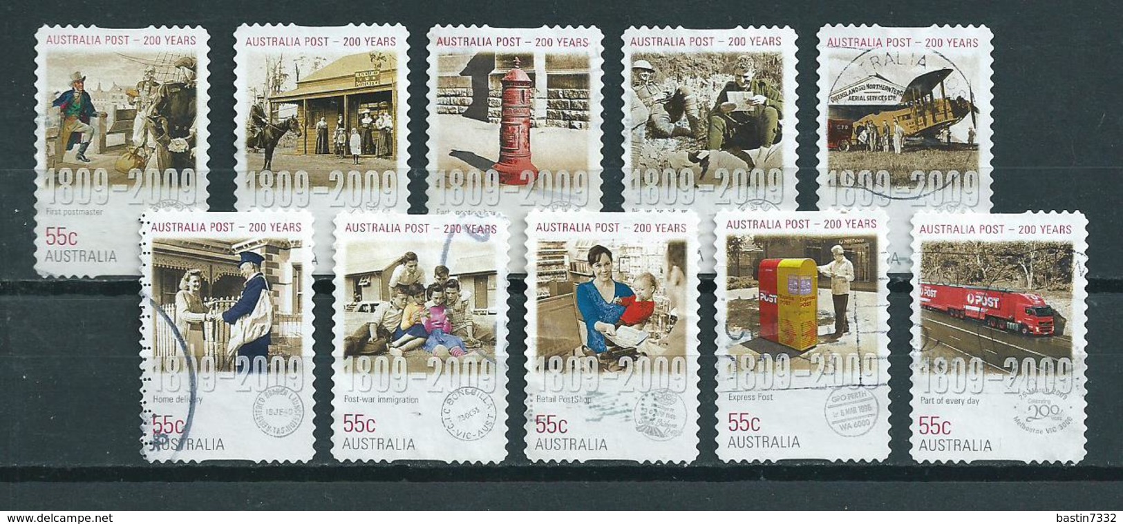 2009 Australia Complete Set 200 Years Australia Post,self-adhesive Used/gebruikt/oblitere - Gebruikt