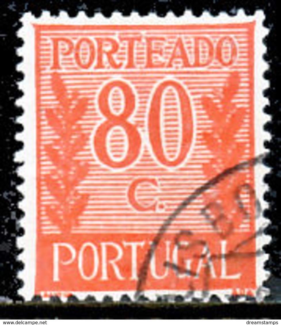 !										■■■■■ds■■ Portugal Postage Due 1940 AF#61 ø Branches 80 Centavos 14 (x8111) - Gebraucht