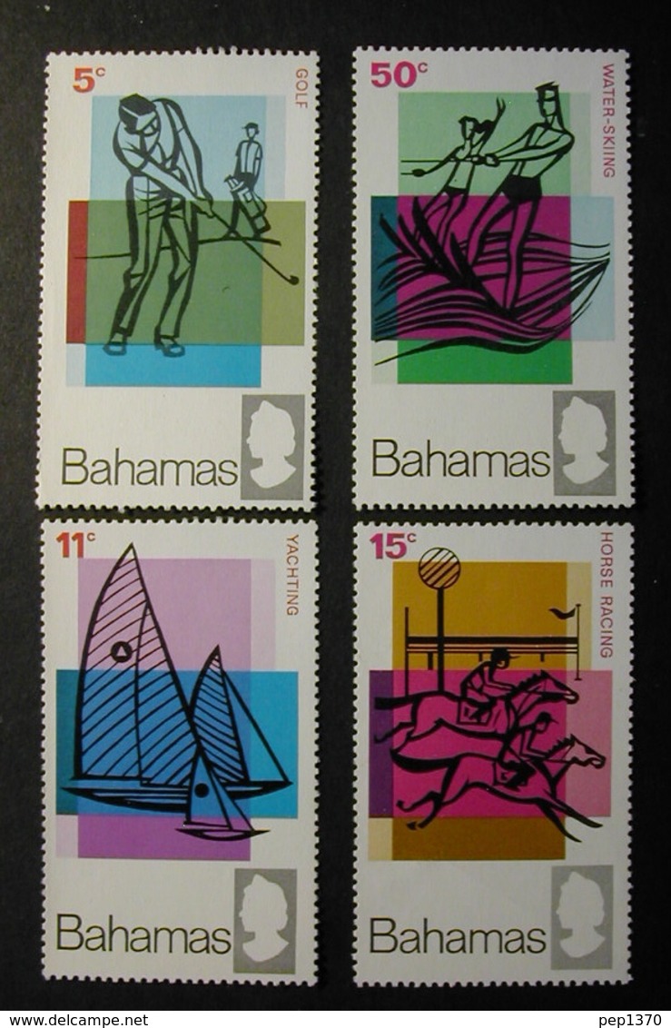 BAHAMAS 1968 - DEPORTES - GOLF - VELA - HIPICA - SKI ACUATICO - YVERT Nº 261-264** - MICHEL277-280 - SCOTT 272-275 - Waterski