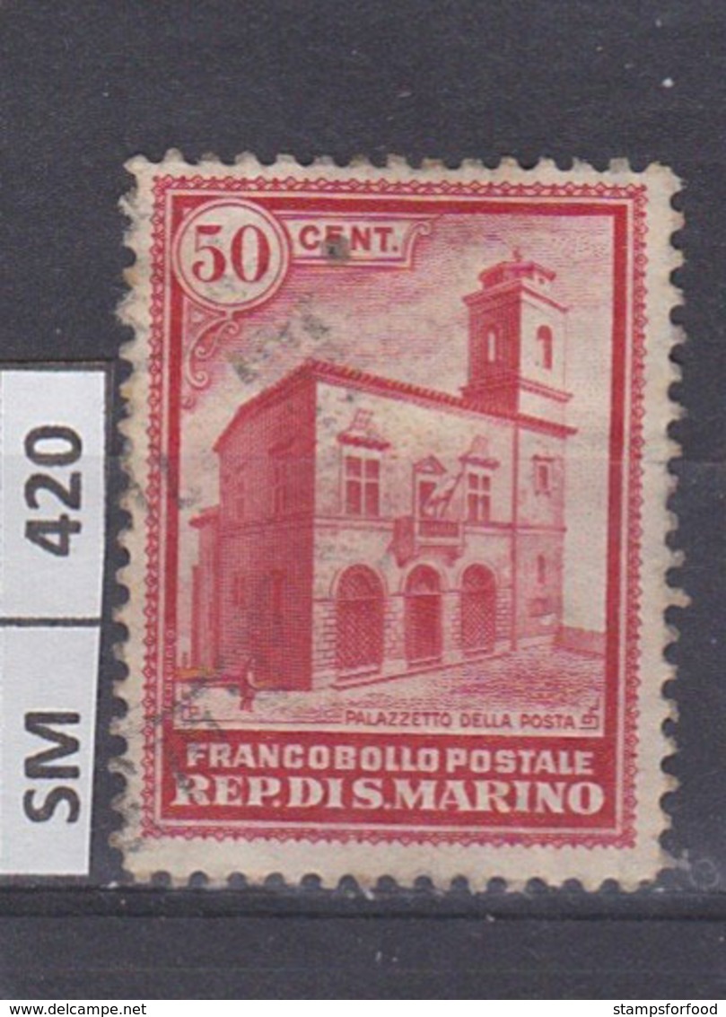 SAN MARINO   1932	Palazzo Della Posta, 50 Cent Usato - Used Stamps
