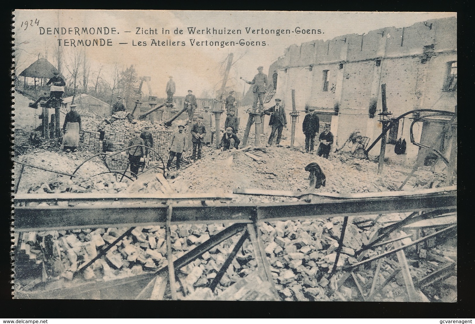 DENDERMONDE  OORLOG 1914 - 1918  ==  ZICHT IN DE WERKHUIZEN VERTONGEN - GOENS - Diksmuide