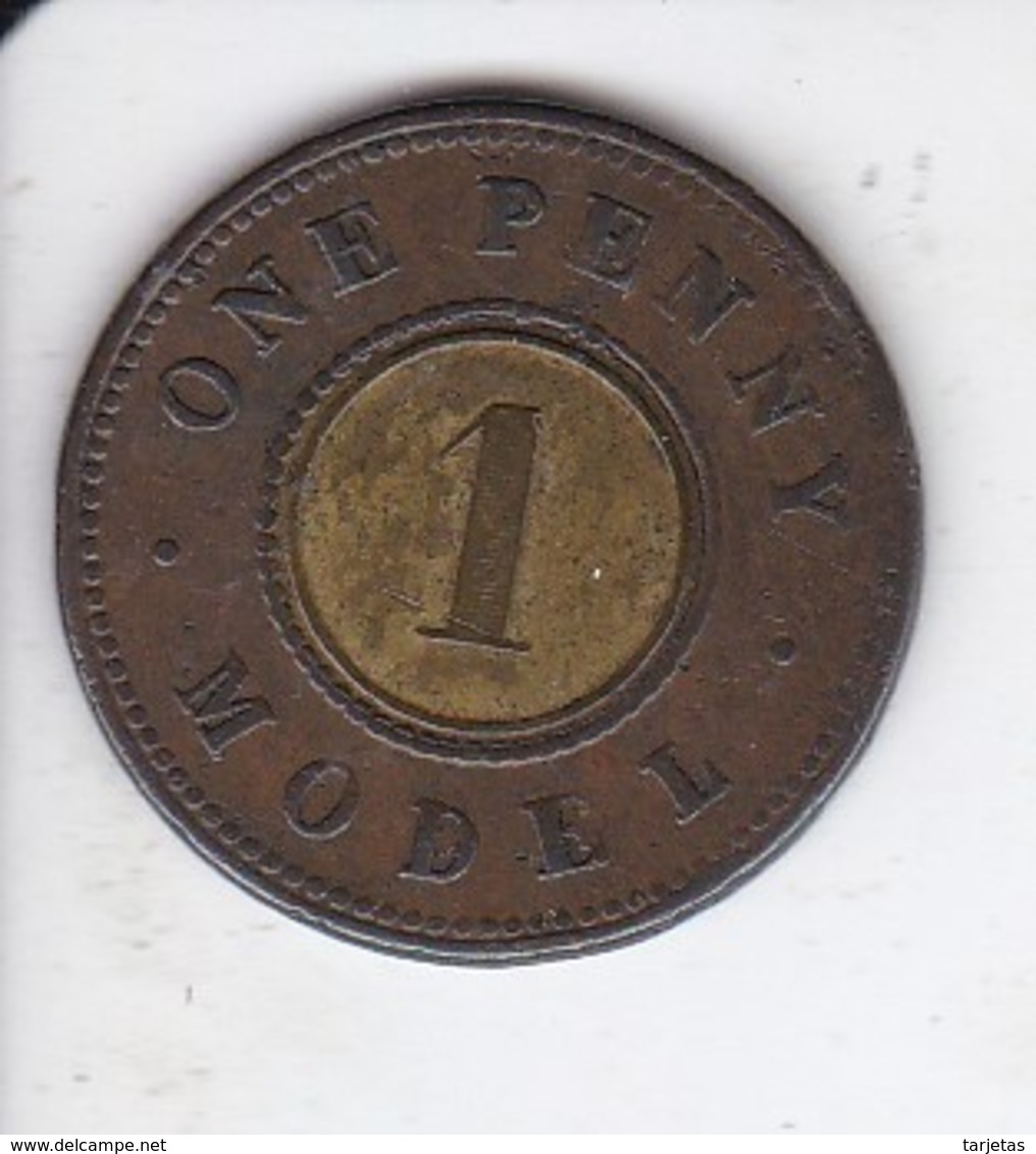 MONEDA DE REINO UNIDO DE 1 PENNY MODEL DEL AÑO 1840 (PRUEBA)  (COIN) RARA - Aussenhandelswährungen, Testprägungen, Gegenstempel U.a.