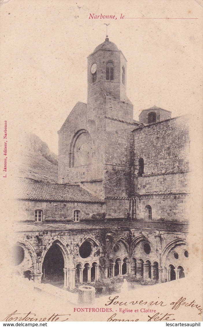 Narbonne Fonfroides Eglise Et Cloitre 1903 Precurseur - Narbonne