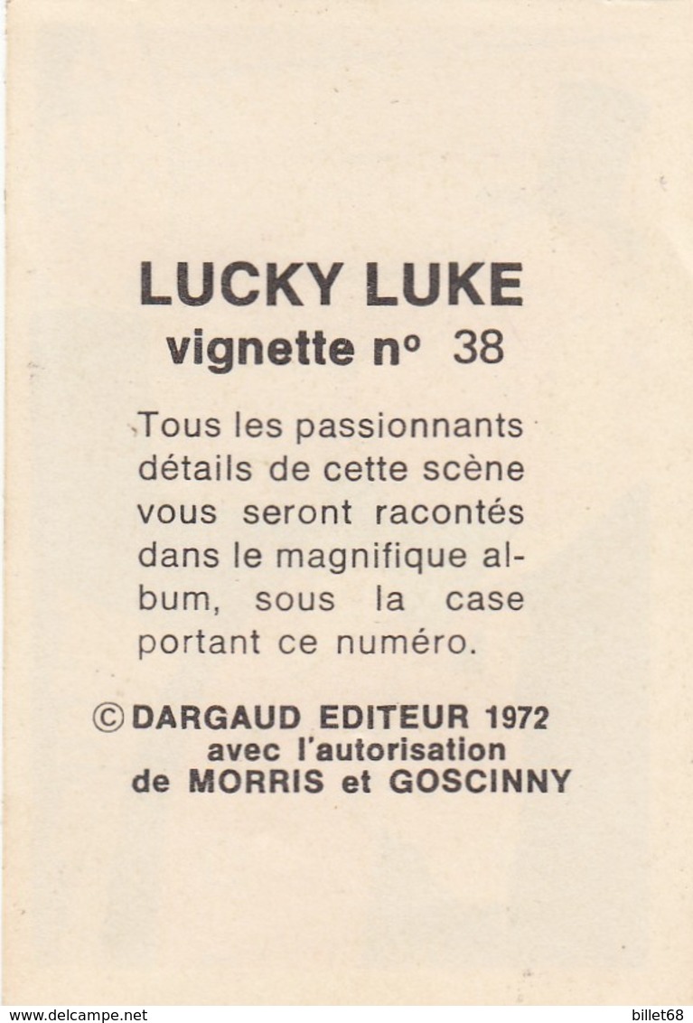 LUCKY LUKE  Vignette N° 38 - DARGAUD EDITEUR 1972 - Sonstige & Ohne Zuordnung