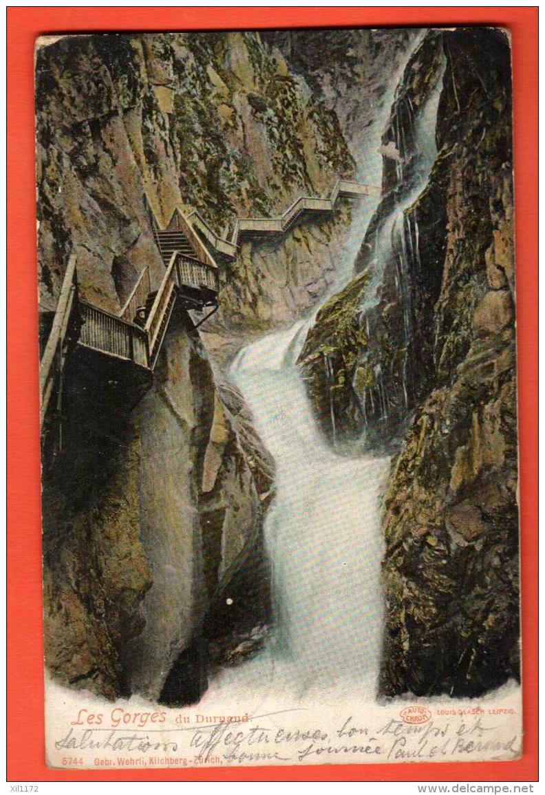 HCC-16 Val De Bagnes, Bovernier, Les Gorges De Durnand. Wehrli. Précurseur, Circulé 1904 - Bagnes